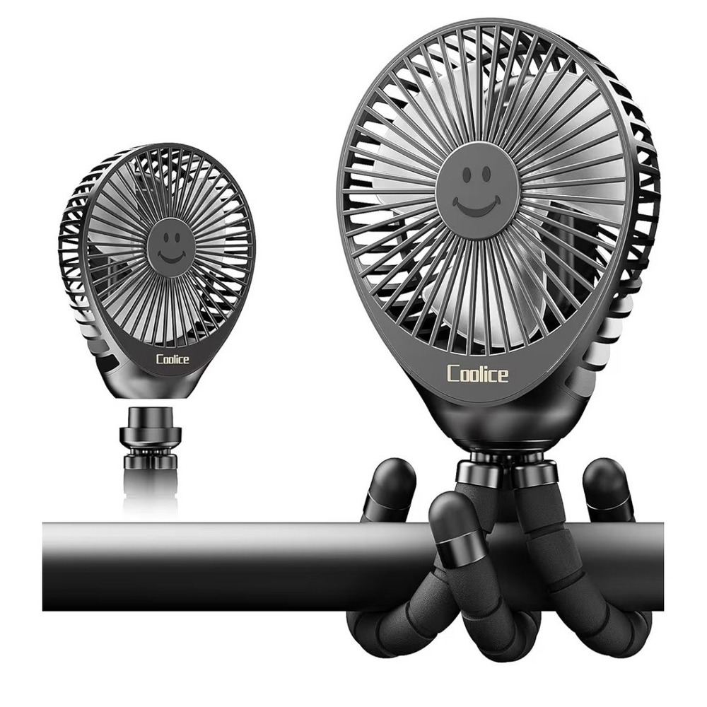 Rechargeable Stroller Fan Clip On Coolice Flexible Tripod 3 Speed USB NEW